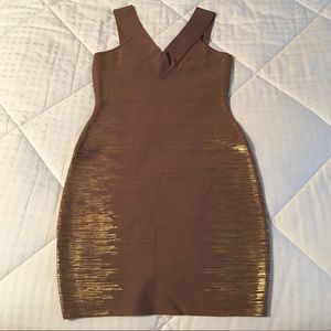 GUESS Taupe Bodycon Dress
